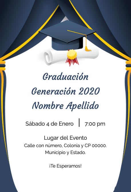 Graduación Con Birrete Invitaciones Digitales